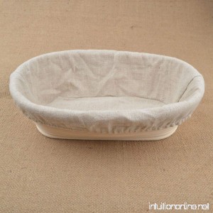1x Oval Bread Proving Basket Proofing Basket Rattan Banneton Brotform Size 25x15x8cm Sour Dough proofing Artisan bread With Linen liner - B01CHUXIRW